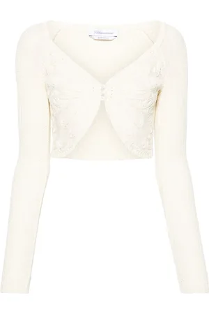 BLUMARINE Embroidered cropped cardigan