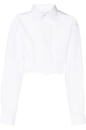 Natasha Zinko Pleated poplin cropped shirt