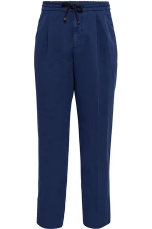 Brunello Cucinelli Pleated linen-cotton trousers