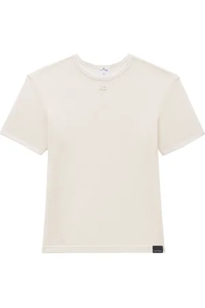 Courrèges Logo-embroidered mesh T-shirt