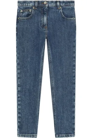 Dolce & Gabbana Logo-plaque stretch-denim jeans