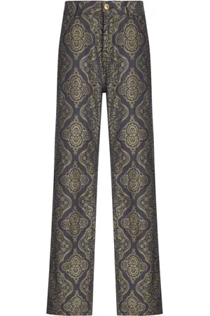 Etro Paisley-jacquard straight-leg jeans