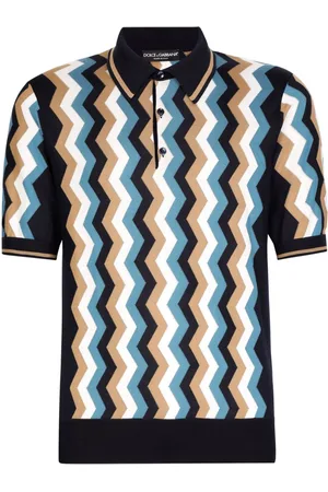Dolce & Gabbana Zig-zag silk polo shirt