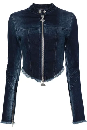 Cannari Concept Frayed-detail denim jacket