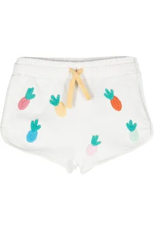 Stella McCartney Pineapple-embroidered cotton shorts