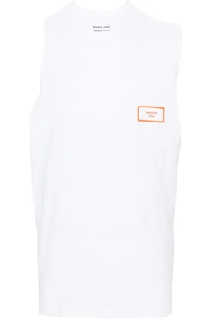 MARTINE ROSE Logo-print cotton tank top