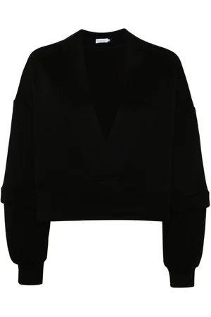 Ioana Ciolacu V-neck cotton-blend sweatshirt