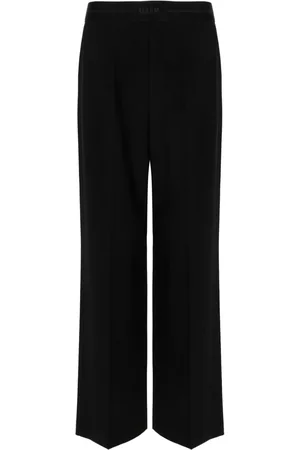 Msgm Logo-waistband wide-leg trousers