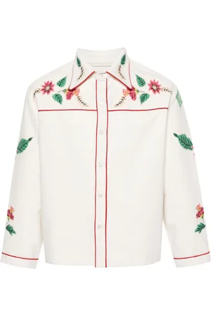 BODE Kilburn floral-embroidered shirt