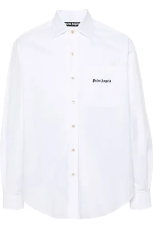 Palm Angels Logo-embroidered cotton shirt