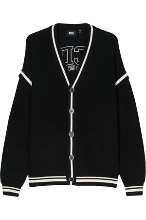 GCDS Logo-embroidered cotton cardigan
