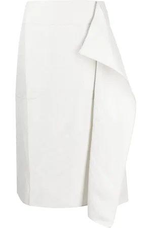 Lee Mathews High-waisted draped midi skirt