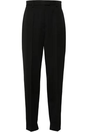 Prada Pressed-crease tapered-leg trousers