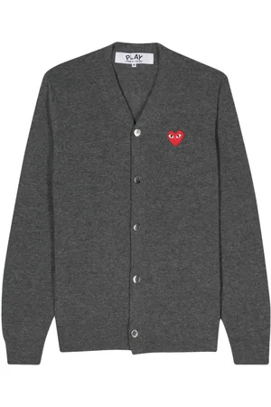Comme des Garçons Heart-patch wool cardigan