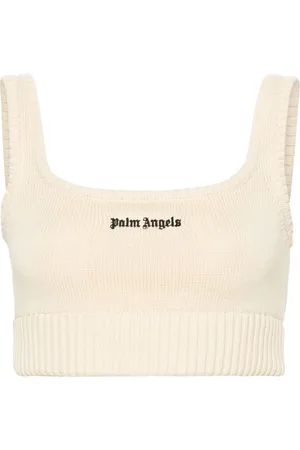 Palm Angels Embroidered-logo knit tank top