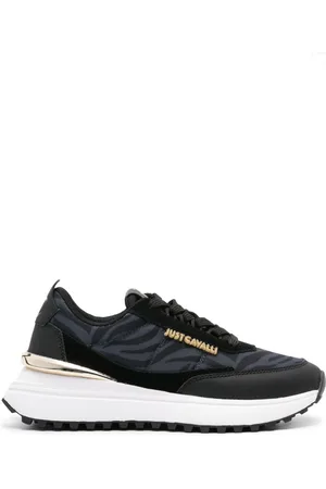Roberto Cavalli Zebra-print panelled sneakers