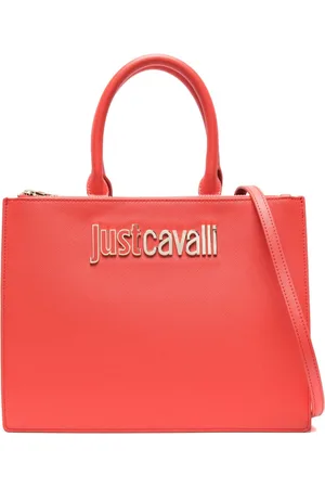 Roberto Cavalli Logo-lettering faux-leather tote bag