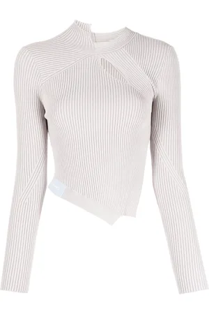 Feng Chen Wang Asymmetric ribbed-knit top