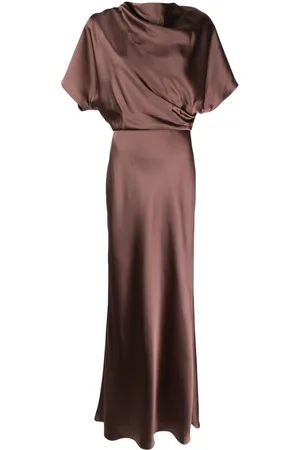 Amsale Draped satin gown