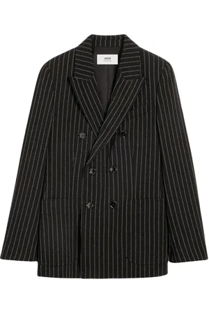 Ami Pinstripe-print double-breasted blazer