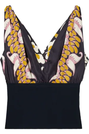 Tory Burch Floral-print silk sleeveless top