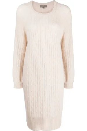 N.PEAL Cable-knit round-neck jumper