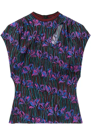 Puccini Fiori Di Loto-print cap-sleeve T-shirt