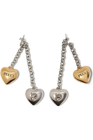 Puccini Heart-charm drop earrings