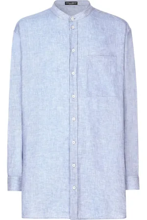 Dolce & Gabbana Band-collar linen shirt