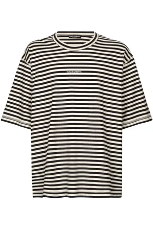 Dolce & Gabbana Logo-embroidered striped T-shirt