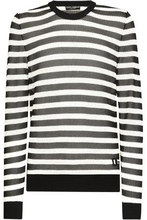 Dolce & Gabbana Logo-embroidered striped jumper