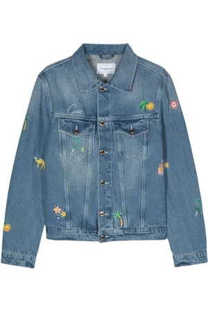 Casablanca Embroidered motif denim jacket