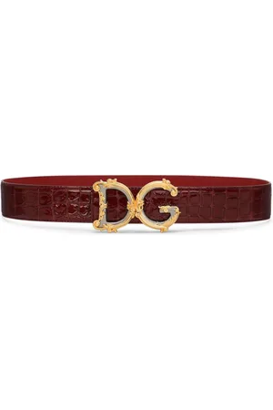 Dolce & Gabbana Crocodile-embossed leather belt