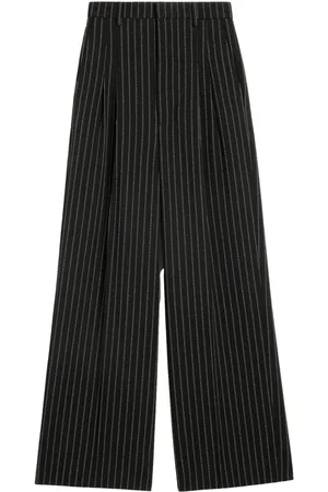 Ami Pinstripe-print wide-leg trousers
