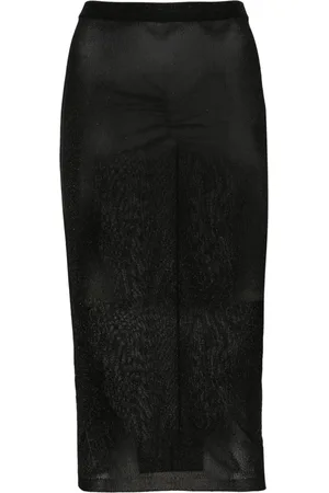 Alessandra Rich Lurex ruched midi skirt