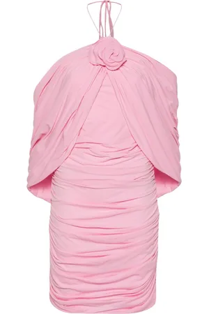 MAGDA BUTRYM Flower-appliqué ruched mini dress