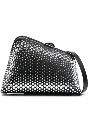 The Attico Midnight rhinestone-embellished clutch bag