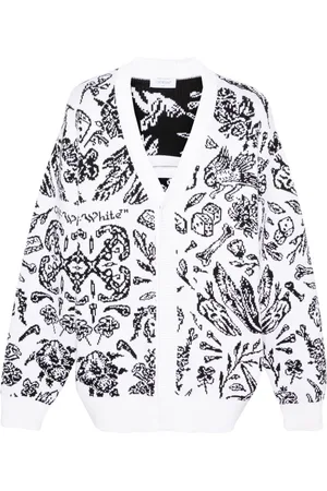 OFF-WHITE Intarsia-knit V-neck cardi-coat