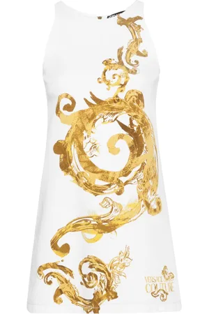 VERSACE Watercolour Couture denim mini dress