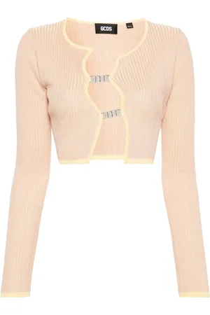 GCDS Comma ribbed cropped cardigan