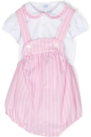 SIOLA Pinstriped cotton dungaree set