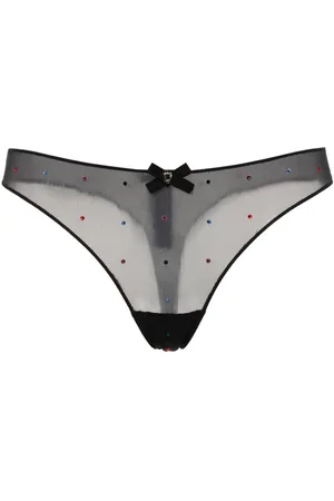 Dsquared2 Rhinestone-embellished mesh thong