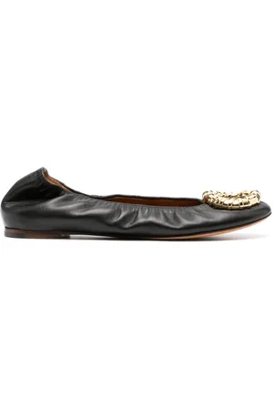 Lanvin Buckled leather ballerina shoes