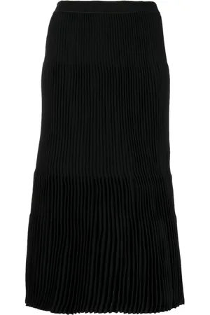 JNBY Ribbed-knit mid-length skirt