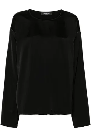 Fabiana Filippi Beaded-trim crepe top