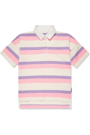 Palm Angels Stripe-print logo-print polo shirt