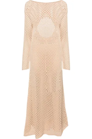 SEMICOUTURE Open-knit cotton maxi dress