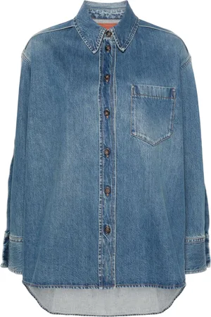 Victoria Beckham Pleated denim shirt