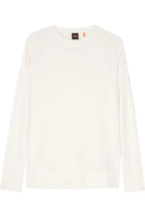 HUGO BOSS Logo-rubberised fine-knit jumper