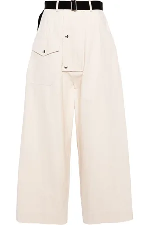 Plan C High-waist wide-leg trousers